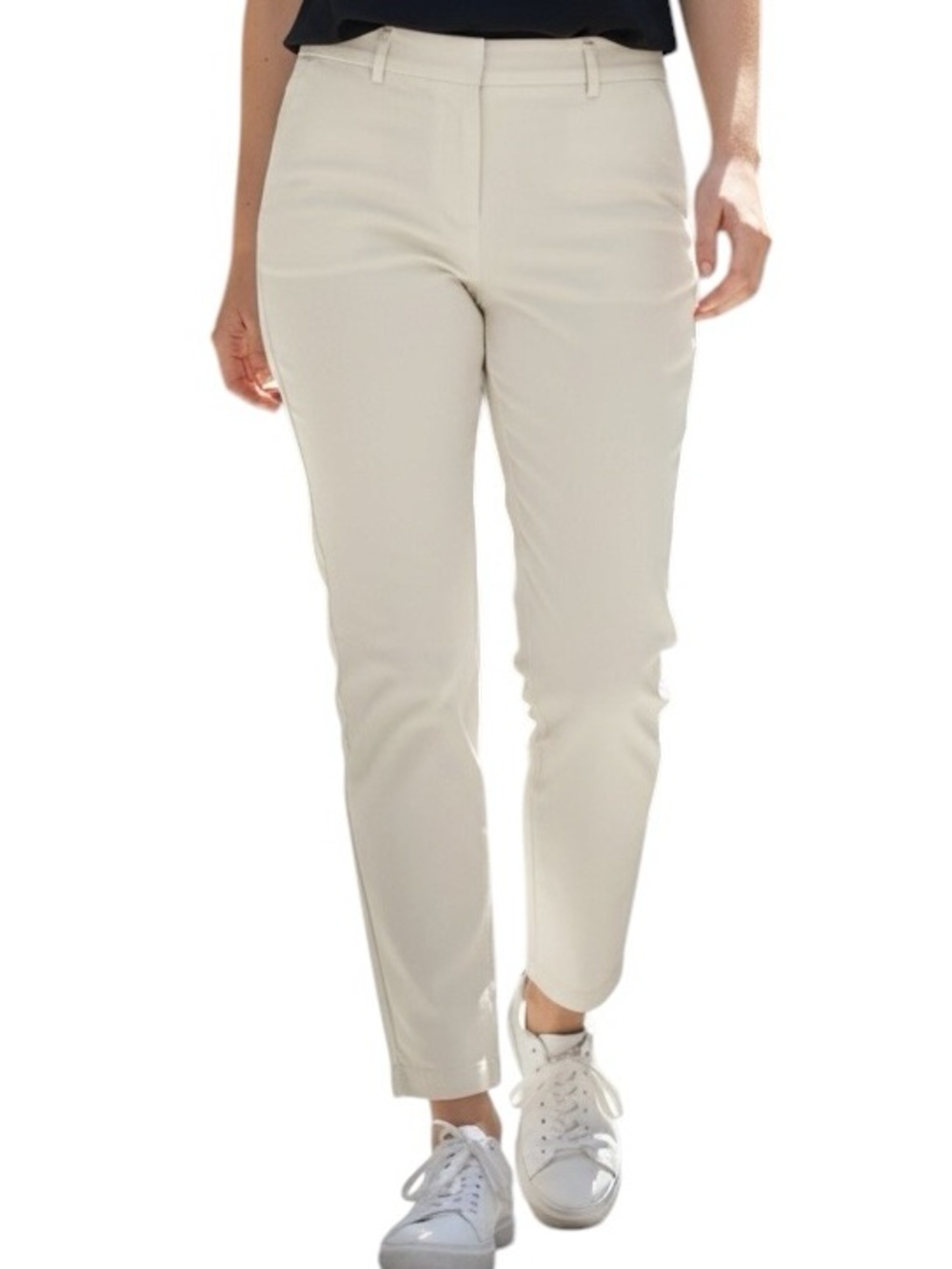 Talbots Off-White Cropped Straight-Leg Pants